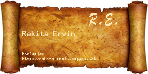 Rakita Ervin névjegykártya